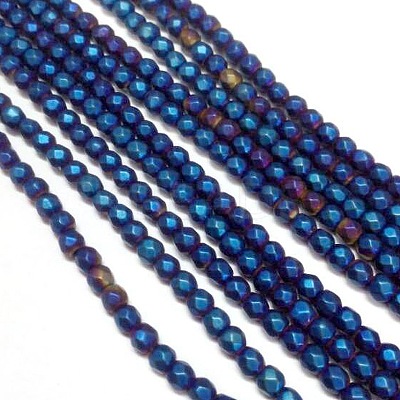 Electroplate Non-magnetic Synthetic Hematite Beads Strands G-J169C-4mm-03-1