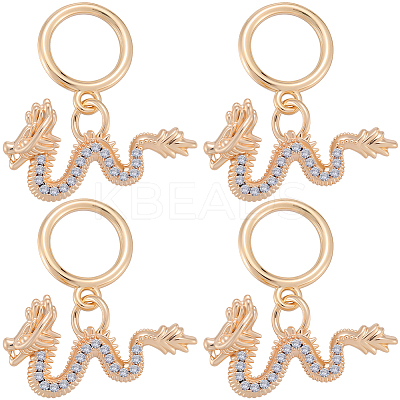 6Pcs Brass Micro Pave Clear Cubic Zirconia Pendants KK-BBC0018-93-1