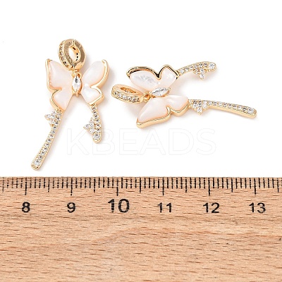 Brass Micro Pave Clear Cubic Zirconia Pendants KK-Z142-05G-1