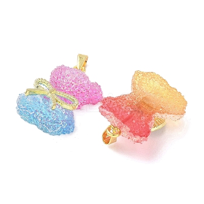 5Pcs 5 Styles Resin Pendants RESI-XCP0002-28-1