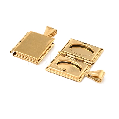 316 Stainless Steel Locket Pendants STAS-K321-02G-1