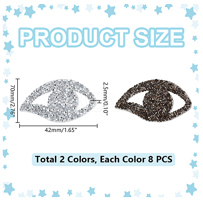 16Pcs 2 Colors Eye Hotfix Rhinestone DIY-GA0006-44-1