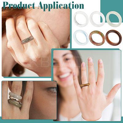 6Pcs 6 Styles Natural & Synthetic Gmestone Finger Rings for Unisex RJEW-BC0001-25-1