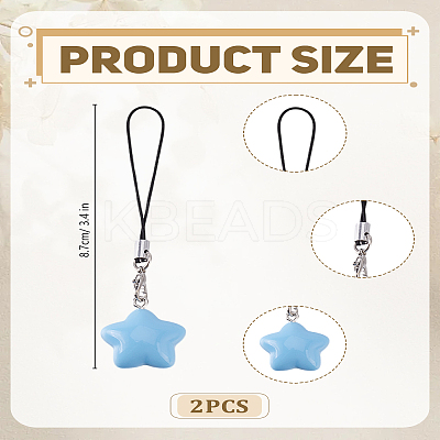 2Pcs Agate Mobile Straps HJEW-LP0001-46A-1