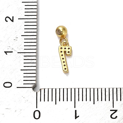 925 Sterling Silver Micro Pave Clear Cubic Zirconia European Dangle Charms STER-A045-01G-7-1