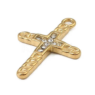 304 Stainless Steel Rhinestone Pendants STAS-P430-01B-G01-1