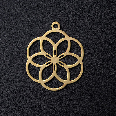 Ion Plating(IP) 304 Stainless Steel Filigree Charms A-STAS-T049-T671-2-1