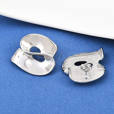 304 Stainless Steel Nuggets Stud Earrings EJEW-K268-75P-1
