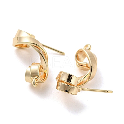 Brass Stud Earring Findings KK-K351-24G-1