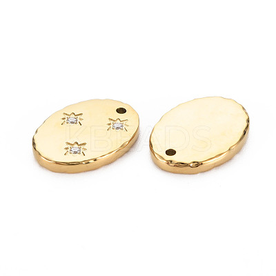 Ion Plating(IP) 304 Stainless Steel Micro Pave Clear Cubic Zirconia Pendants STAS-N097-114LG-NR-1