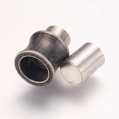 304 Stainless Steel Magnetic Clasps with Glue-in Ends STAS-F124-04AS02-1