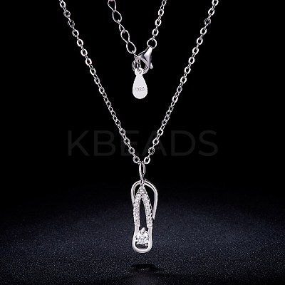 Sweet Girls Rhodium Plated 925 Sterling Silver Pendant Necklaces JN330A-1
