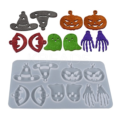 DIY Halloween Theme Pendant Silicone Molds DIY-I102-04-1
