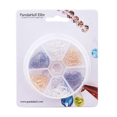 Multicolor Brass 15mm Leverback Earring Findings and 19mm Earring Hooks Sets for Jewelry Making KK-PH0015-06-1