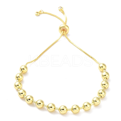 Long-Lasting Plated Brass Round Bead Slider Beacelets for Women Men LS-BJEW-E089-01G-03-1