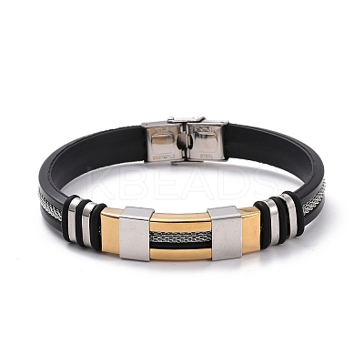 Men's Silicone Cord Bracelet LS-BJEW-M206-02P-1