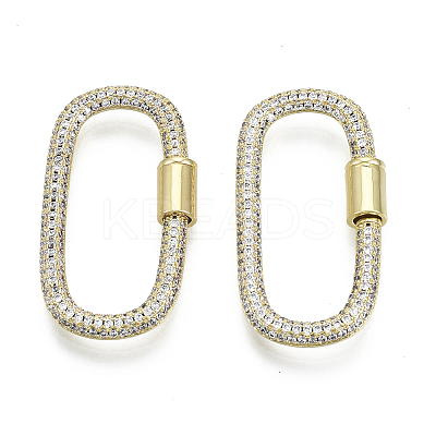 Brass Micro Pave Cubic Zirconia Screw Carabiner Lock Charms LS-ZIRC-N039-008A-NF-1