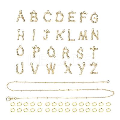 26Pcs A~Z Alphabet Necklaces Making Kits DIY-YW0002-29G-1