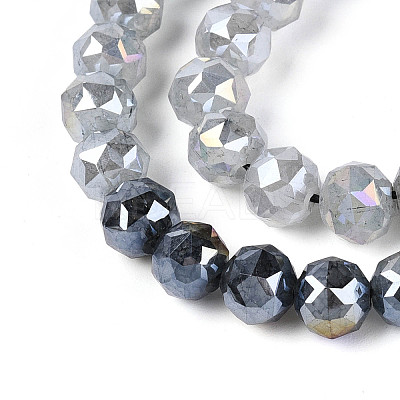 Anti-Tarnish Electroplate Glass Beads Strands GLAA-N064-8mm-14-1