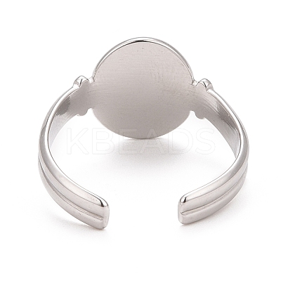Non-Tarnish 304 Stainless Steel Oval Watch Shape Open Cuff Ring for Women RJEW-C025-04P-1
