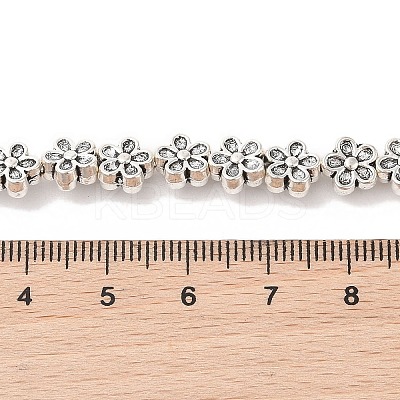 Tibetan Style Flower Alloy Bead Strands TIBEB-O007-08-RS-1