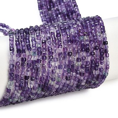 Natural Purple Fluorite Beads Strands G-P553-E02-01-1