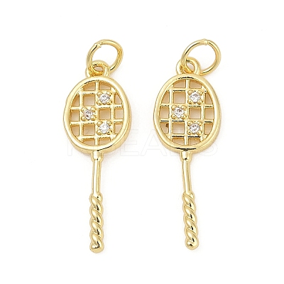 Brass Micro Pave Cubic Zirconia Pendants KK-U058-29G-1