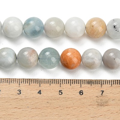 Natural Aquamarine Beads Strands G-F591-29A-10mm-04-1