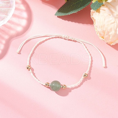 Natural Green Aventurine Bead Braided Bead Bracelets BJEW-JB11977-1