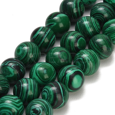Dyed Synthetic Malachite Beads Strands GG-CBA6382-A03-12mm-1