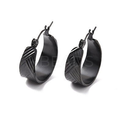Ion Plating(IP) 304 Stainless Steel Thick Hoop Earrings for Women EJEW-P198-04EB-1