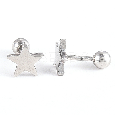Tarnish Resistant 201 Stainless Steel Barbell Cartilage Earrings EJEW-R147-08-1