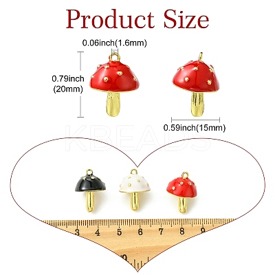 6Pcs 3 Colors Brass Enamel Pendants KK-CJ0003-61-1