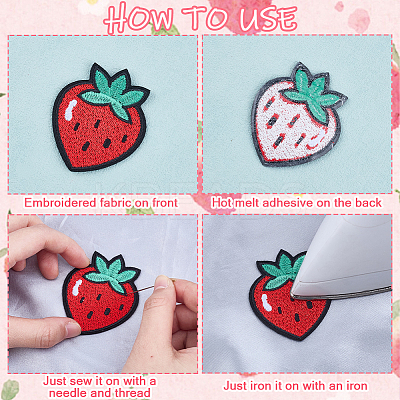 12Pcs 6 Styles Cloth Embroidery Cloth Iron on/Sew on Patches PATC-CP0001-09B-1