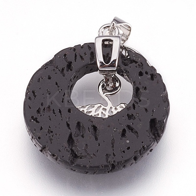 Natural Lava Rock Pendants KK-F751-B19-1