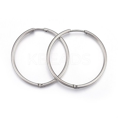 Tarnish Resistant 304 Stainless Steel Huggie Hoop Earrings EJEW-L205-02A-P-1
