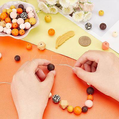 14 Style Food Grade Eco-Friendly Silicone Focal Beads SIL-GA0001-09-1