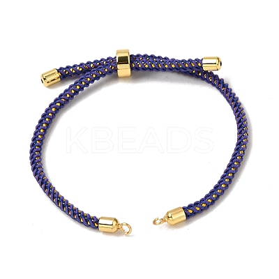 Braided Cotton Cord Slider Bracelet Making MAK-R001-01G-22-1