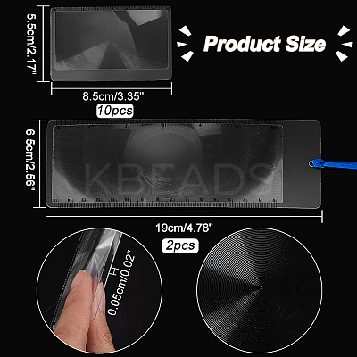 AHADEMAKER 10Pcs PVC Plasic Portable Credit Card Size Magnifying Lenses AJEW-GA0005-06-1