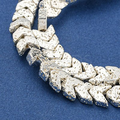 Electroplated Natural Lava Rock Beads Strands G-I360-X01-04-1