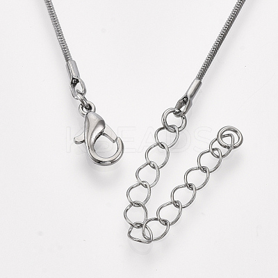 Brass Square Snake Chain Necklaces MAK-T006-10A-B-1