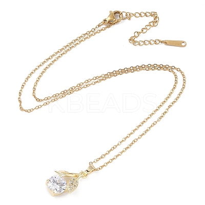201 Stainless Steel Cable Chain Necklaces NJEW-P309-15A-G-1