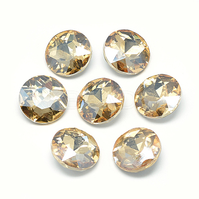 Pointed Back Glass Rhinestone Cabochons RGLA-T029-14mm-09-1