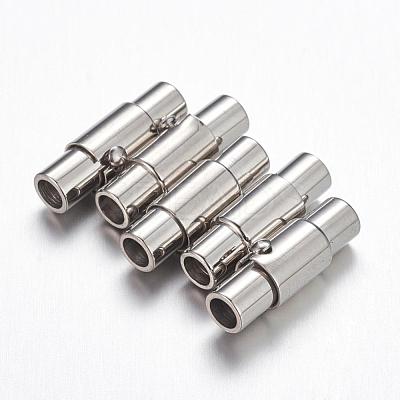 Tarnish Resistant 304 Stainless Steel Locking Tube Magnetic Clasps STAS-H019-1-1