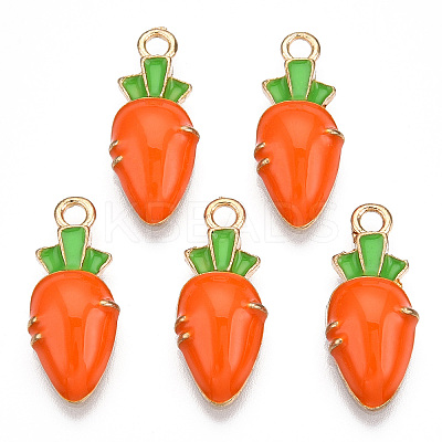 Light Gold Tone Alloy Enamel Pendants ENAM-N056-196-1