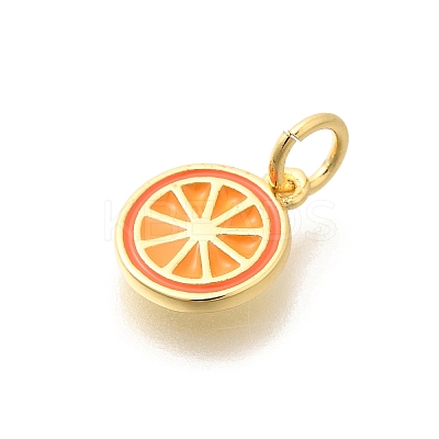 Real 18K Gold Plated Brass Enamel Charms KK-L225-001G-02-1