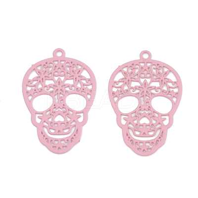 430 Stainless Steel Filigree Pendants STAS-S108-23E-1