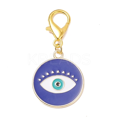 Alloy Enamel Evil Eye Pendant Decorations HJEW-JM00723-1