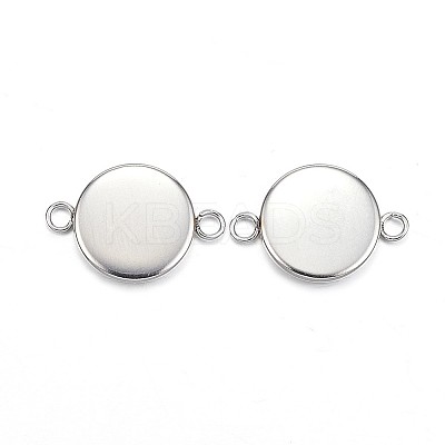 Tarnish Resistant 304 Stainless Steel Cabochon Connector Settings LS-X-STAS-G127-14-10mm-P-1