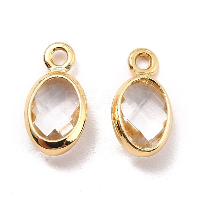 Eco-Friendly Brass with Glass Pendants KK-K268-01D-1